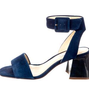Louise et Cie navy blue suede block heel sandals size US 7.5/EUR 38